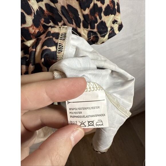 Ekouaer Leopard Print Long Sleeve Night Gown Size XXL NWT - Picture 2 of 13